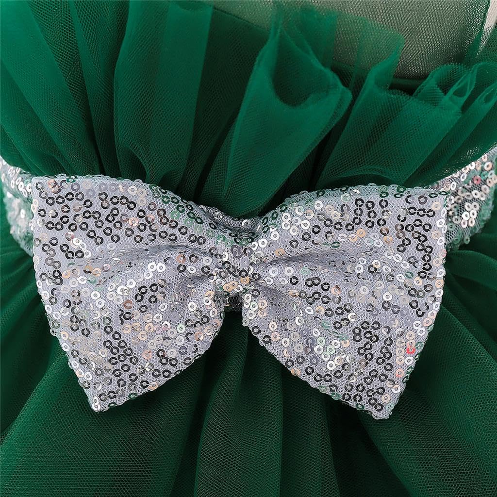 Lito Angels Vestido de Fiesta de Tul para Bebés y Niñas | Volantes plisados, Falda de tul en capas, Fajín con lazo, Boda, Cumpleaños, Comunión