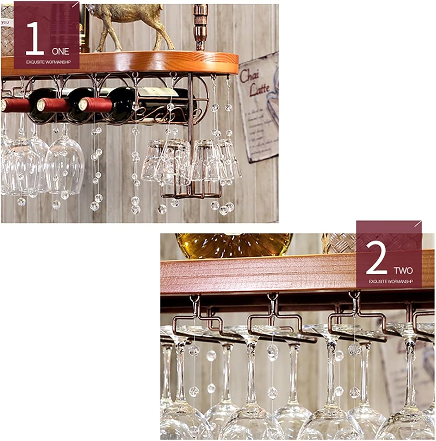 Hanging Wine Rack, European Simple Creative Wine Rack, Home/Bar Counter/Wine Cabinet Adjustable Boom Wine Glass Holder, Upside Down Goblet Holder Home Decoration