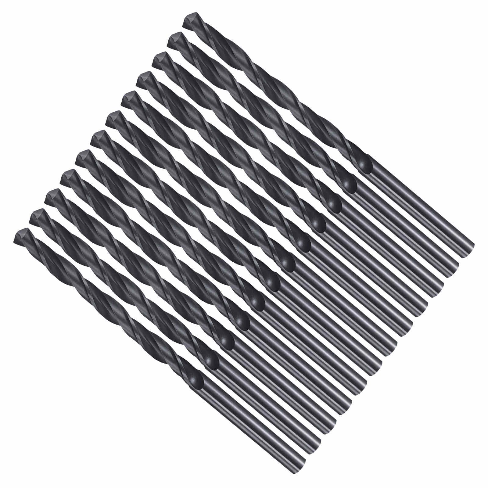 CoCud 3.6mm Drill Bit, 9/64" Cutting Diameter, 4241 HSS Nitriding Black 118° Cutting Angle Versatile Bits - (Applications: for Drilling Plastic Wood Soft Metal), 12-Pieces — image 1