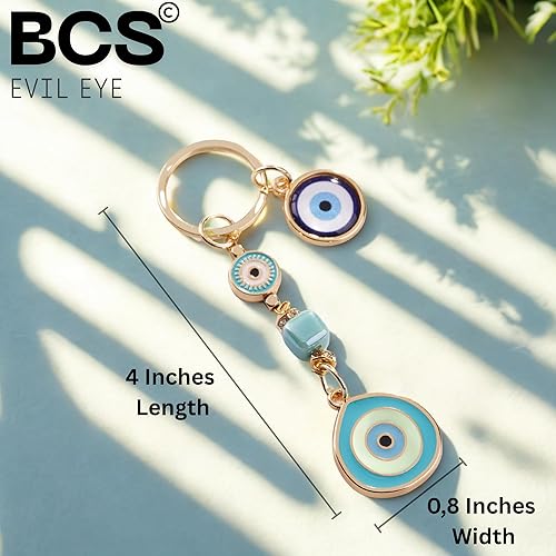 Miniatura 6 de BCS Llavero con dije de mal de ojo, amuleto de buena suerte y protección, llavero de automóvil, accesorios para bolso para mujer