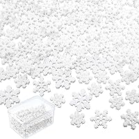 Vista 1 de Sawysine 150 Pcs Mini Snowflakes for Crafts Glitter Resin Snowflakes Plastic Small Snowflake Ornaments with Storage Box for Christmas Winter Party