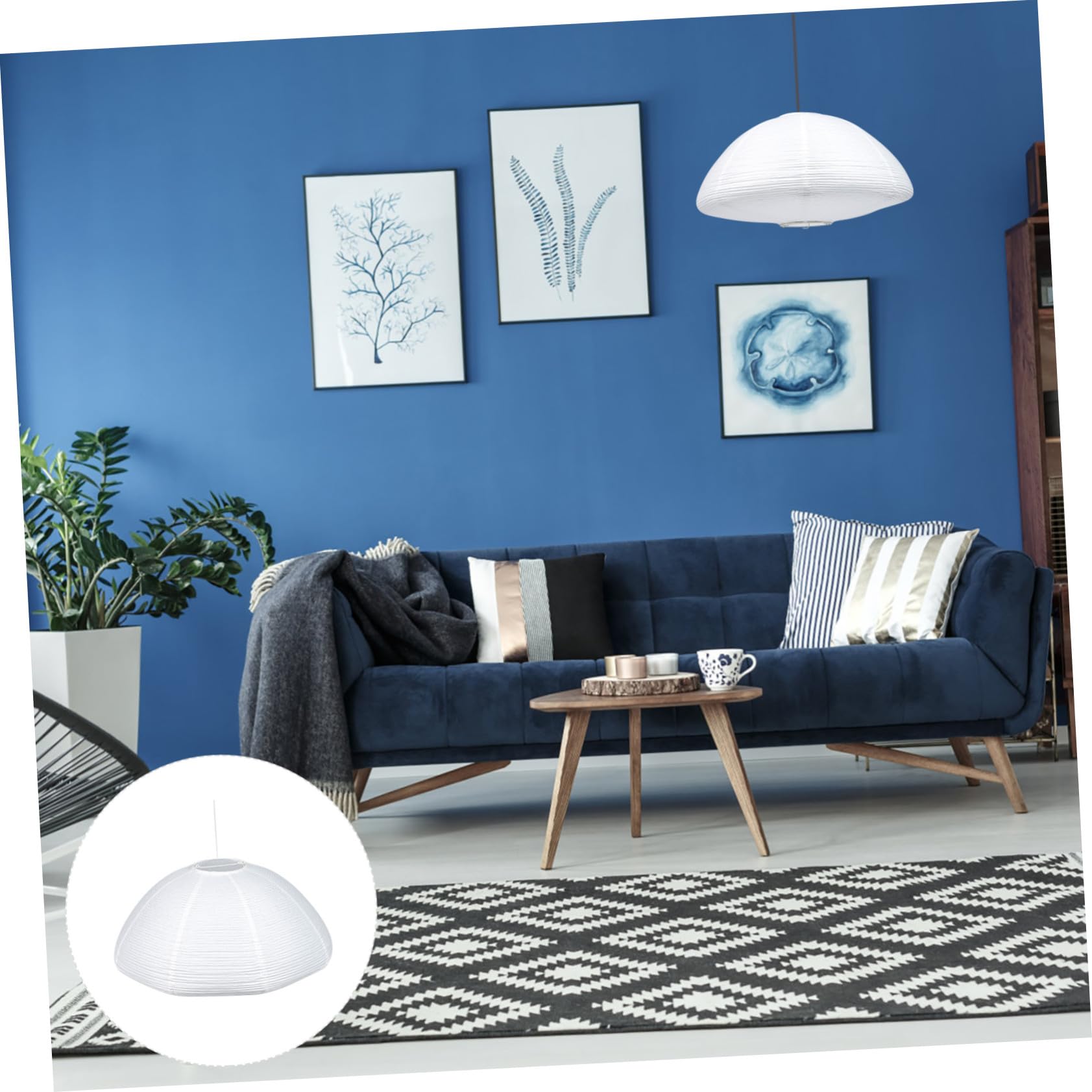 Paralume Sospensione in Carta Bianco per Lampada da Soffitto | Metallo Incluso, per Soggiorno e Camera da Letto, Luce Morbida, Montaggio Semplice