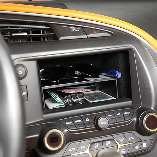 Miniatura 3 de Para Chevrolet Corvette C7 2014-2019 Accesorios interiores del coche Pantalla de navegación dentro de la caja de almacenamiento con niveles ABS