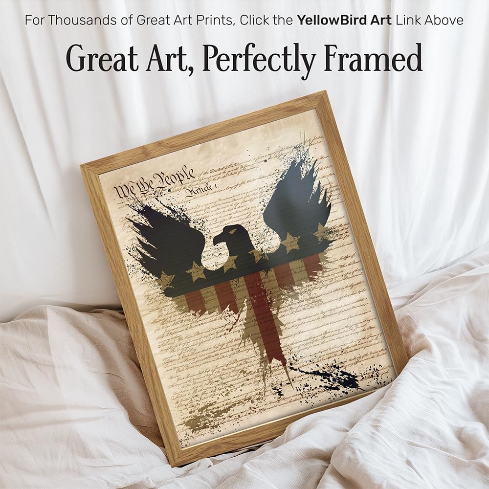 American Pride Dictionary Wall Art FRAMED - 8X10 US Constitution Poster for Office or Home Decor - Patriotic Gift for Americana Fans - Vintage Decoration - Memorial, Veterans Day or 4th of July Print