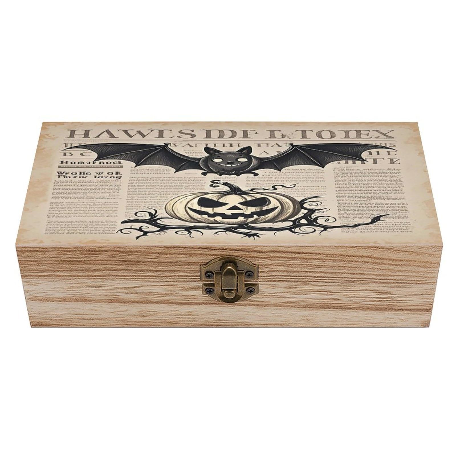 LZQPOEAS Bat Art Wooden Box Storage Space to Organize Jewelry in A Beautiful Small Storage Box Decorative Card Boxes Memory Treasure Boxes for Crafts And Photo Storage