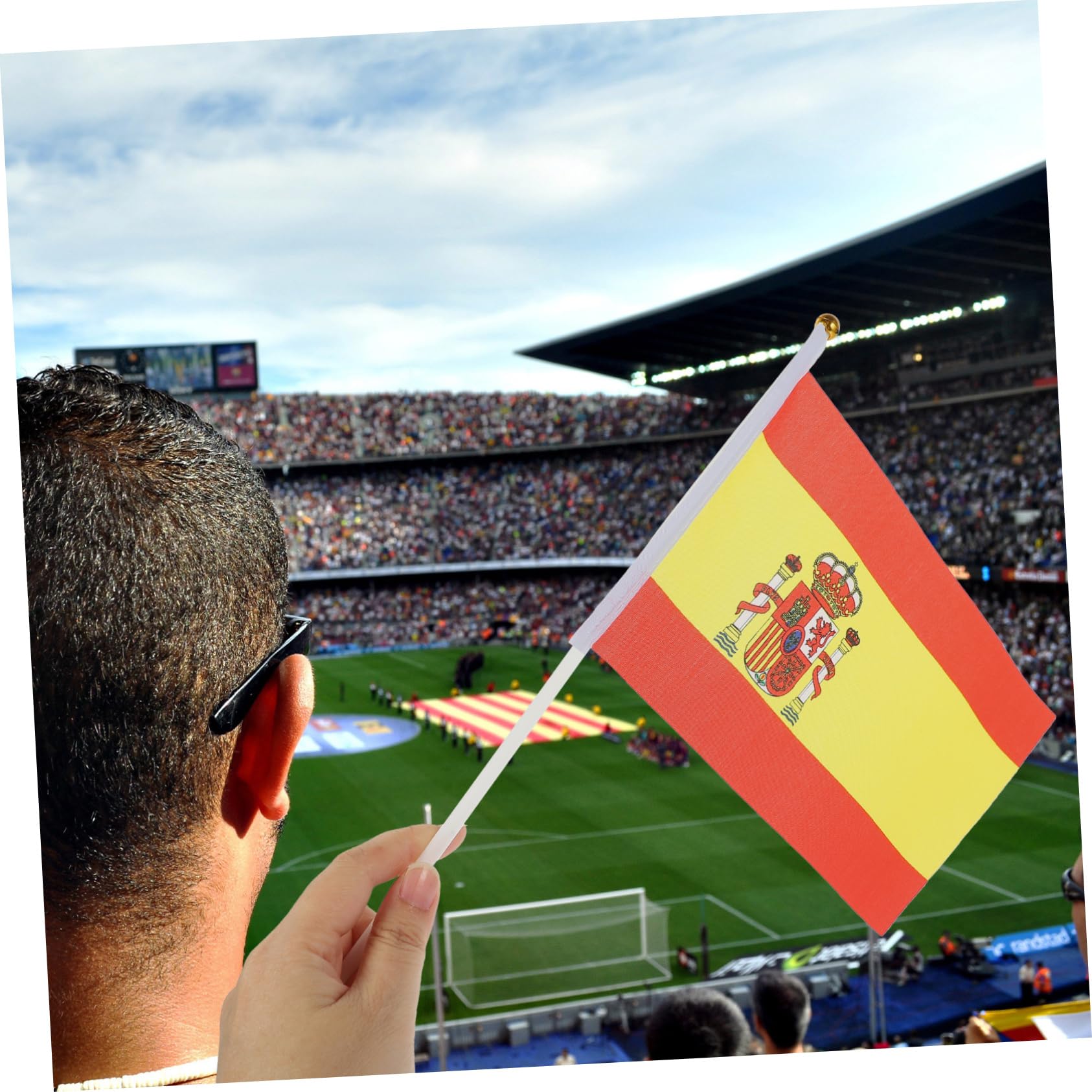 BESPORTBLE 200piezas Banderines De Mano Para Fútbol Banderas De Animación Decoración Para Eventos Deportivos y Celebraciones