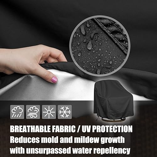 Miniatura 4 de Funda giratoria para silla de salón al aire libre, 1 paquete, se adapta a sillas de patio (30 pulgadas de ancho x 34 pulgadas de profundidad x 38.5