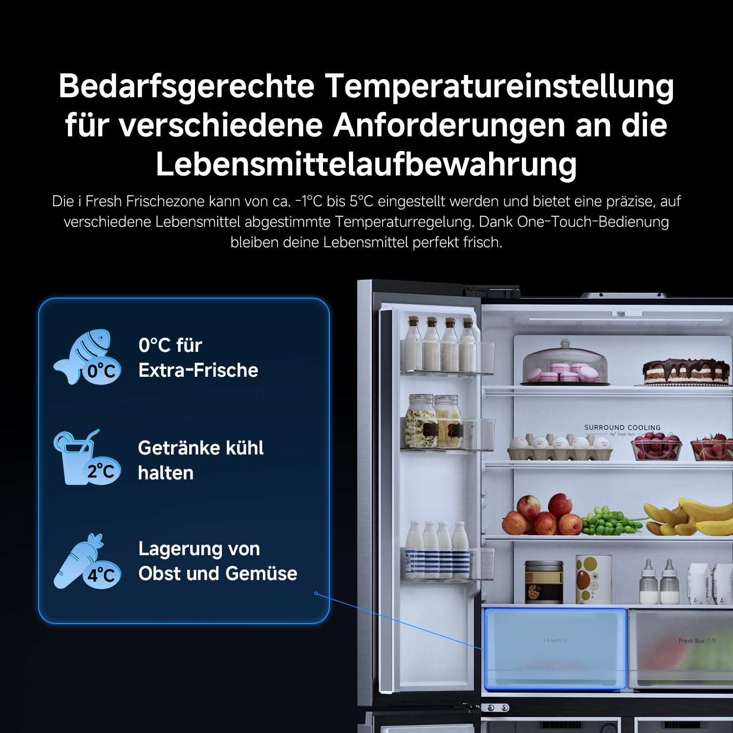 XIAOMI Mijia Cross Door Refrigerator 502L, No Frost, Ag⁺ Antibakteriell | i Fresh Konvertierbare Zone, Dual Inverter, Smart Control, Geräuscharm, Silber, W852×D600×H1912 mm