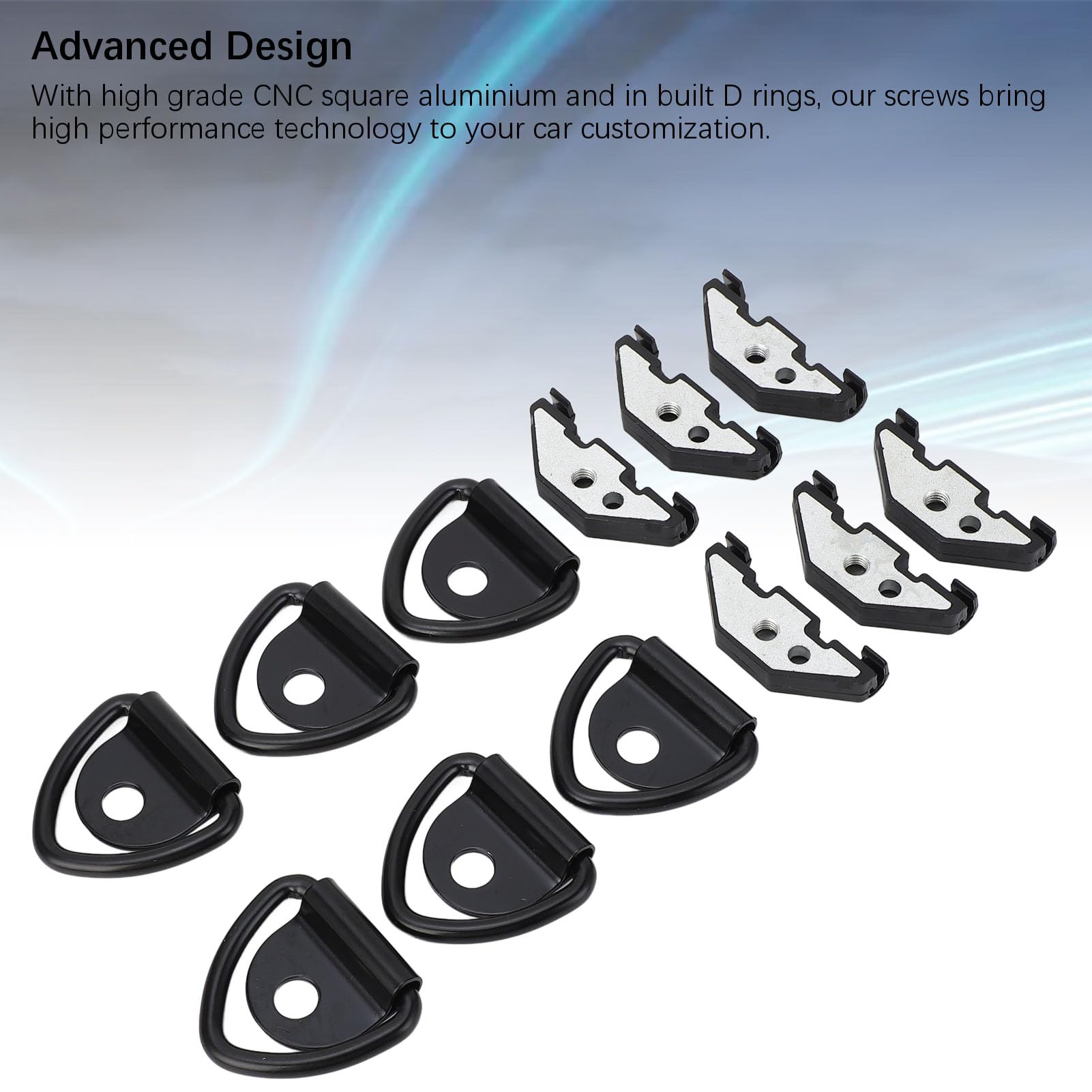 Keenso Rändelschrauben Hardtop-Kit, 6er Set Billet-Aluminium D-Ring für