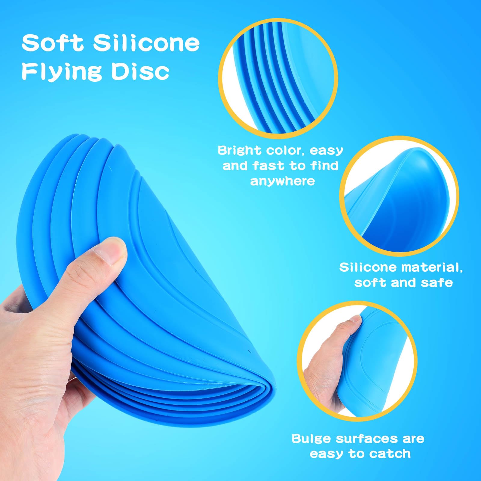 Lenwen Lot de 24 disques volants en silicone souple de 17 cm pour jardin d'enfants, jardin, plage, pelouse, parc sportif, camping, jeu pour adultes