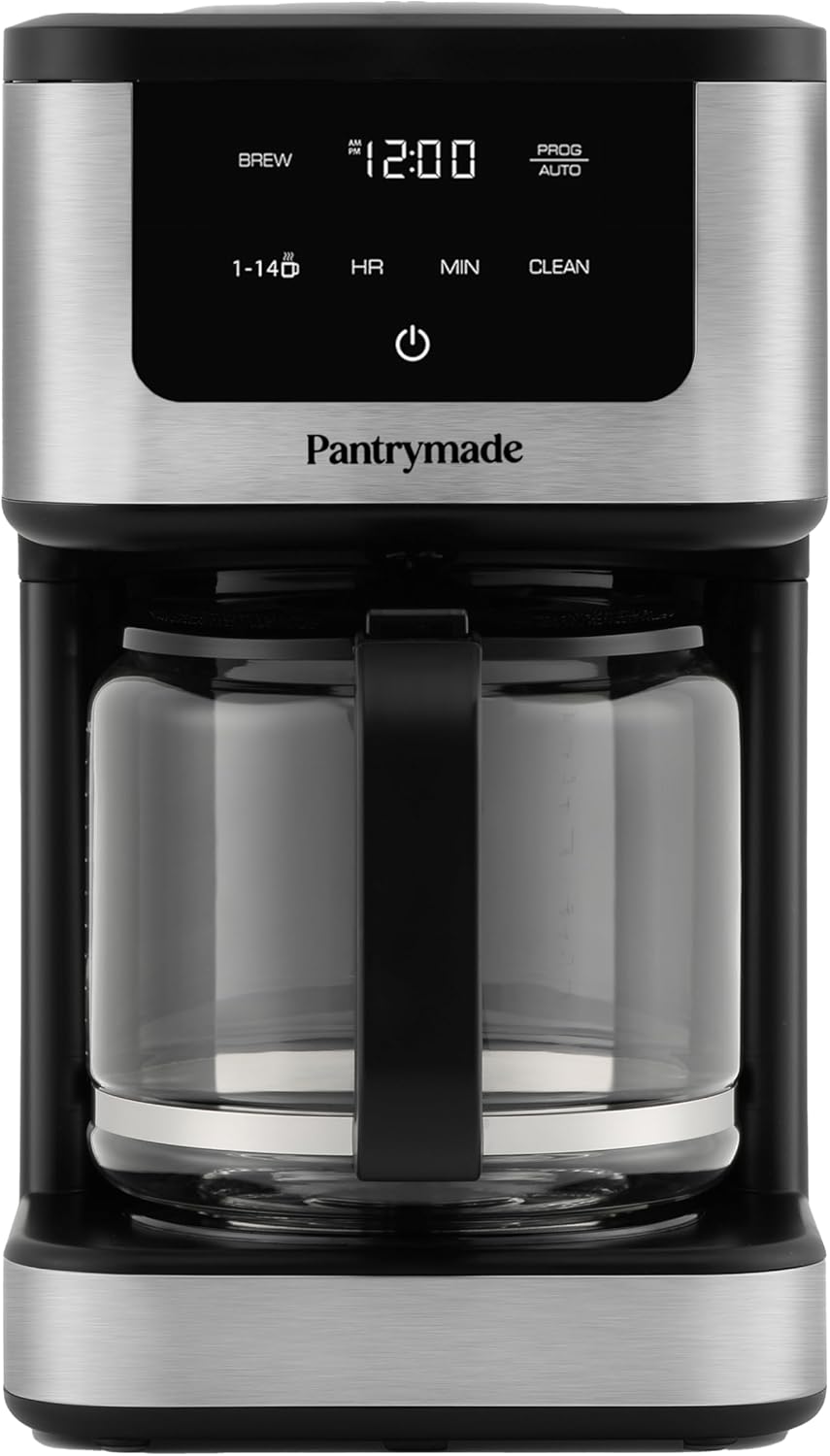 Deluxe 14 Cup Programmable Drip Coffee Maker with Glass Carafe | Large Capacity Coffee Maker 14 Cup with, Auto Shut-Off & Timer | Classic Black