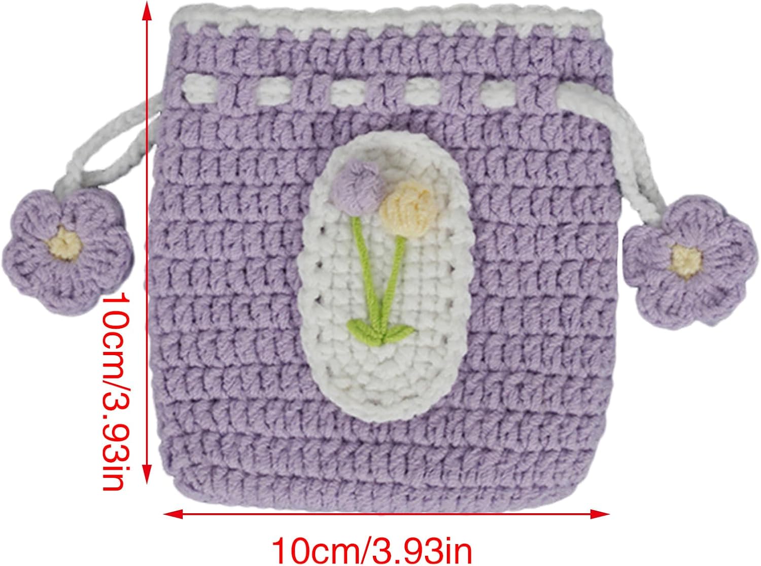 Sweet Coin Bag Small Wallet Hand-Woven Knitted Change Purse Crochet Pocket Lovely Storage Hand-woven Pocket Crochet Small Purse for Girls