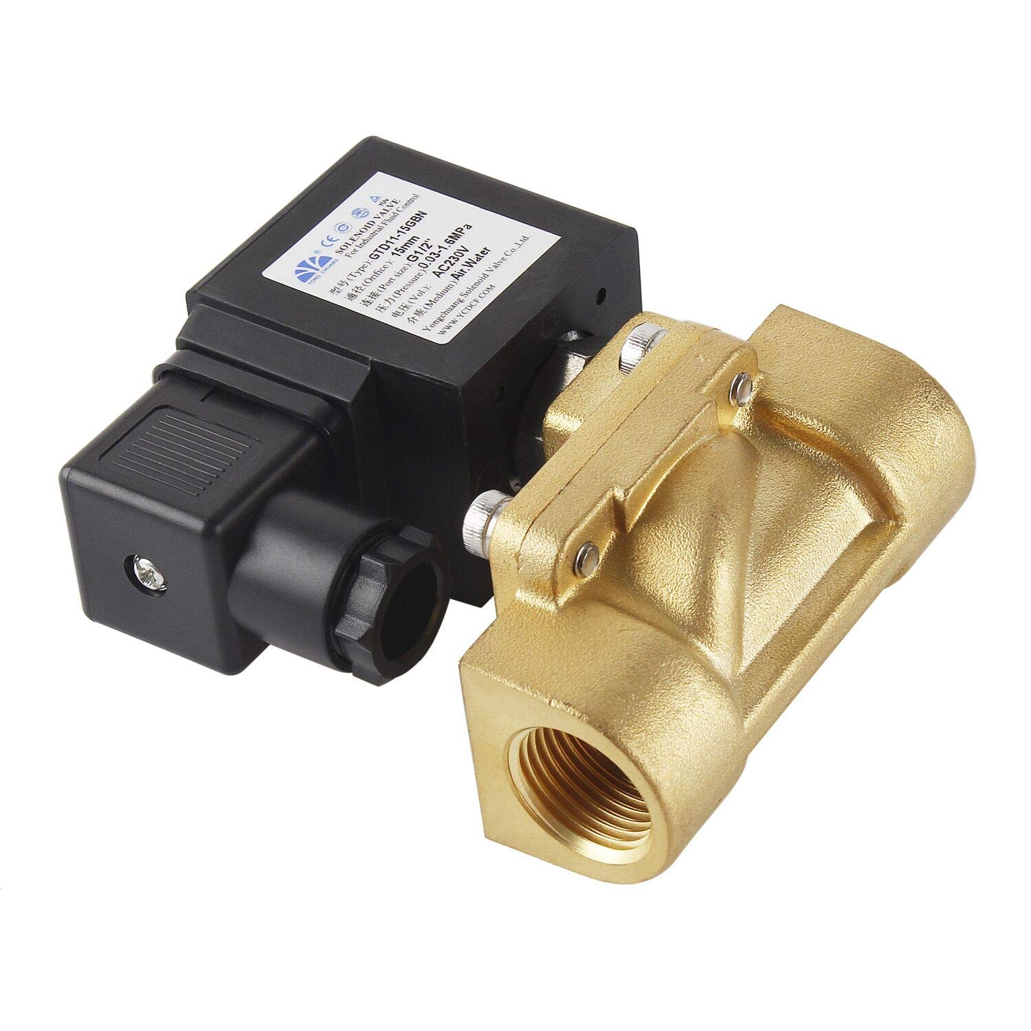 Forever Speed Electrovanne laiton Electrovanne Electrovanne 230v, servocommandée, eau gazole (G1 / 2 "0.3-16bar / Nc)
