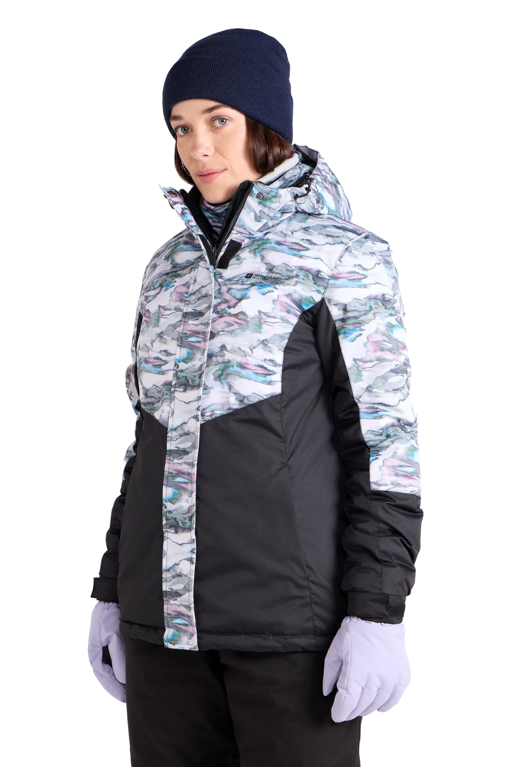 Mountain Warehouse Women's Grey 'Dawn' Snowproof Winter Warm Fleece Lined Ski Jacket In | Size: 18
