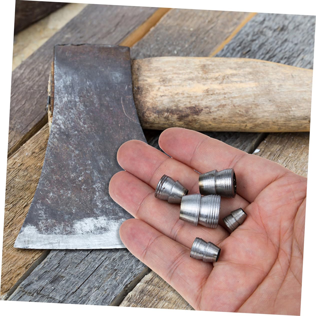 Kit De 42 Cales Rondes En Acier Pour Manche De Hache, Poignée De