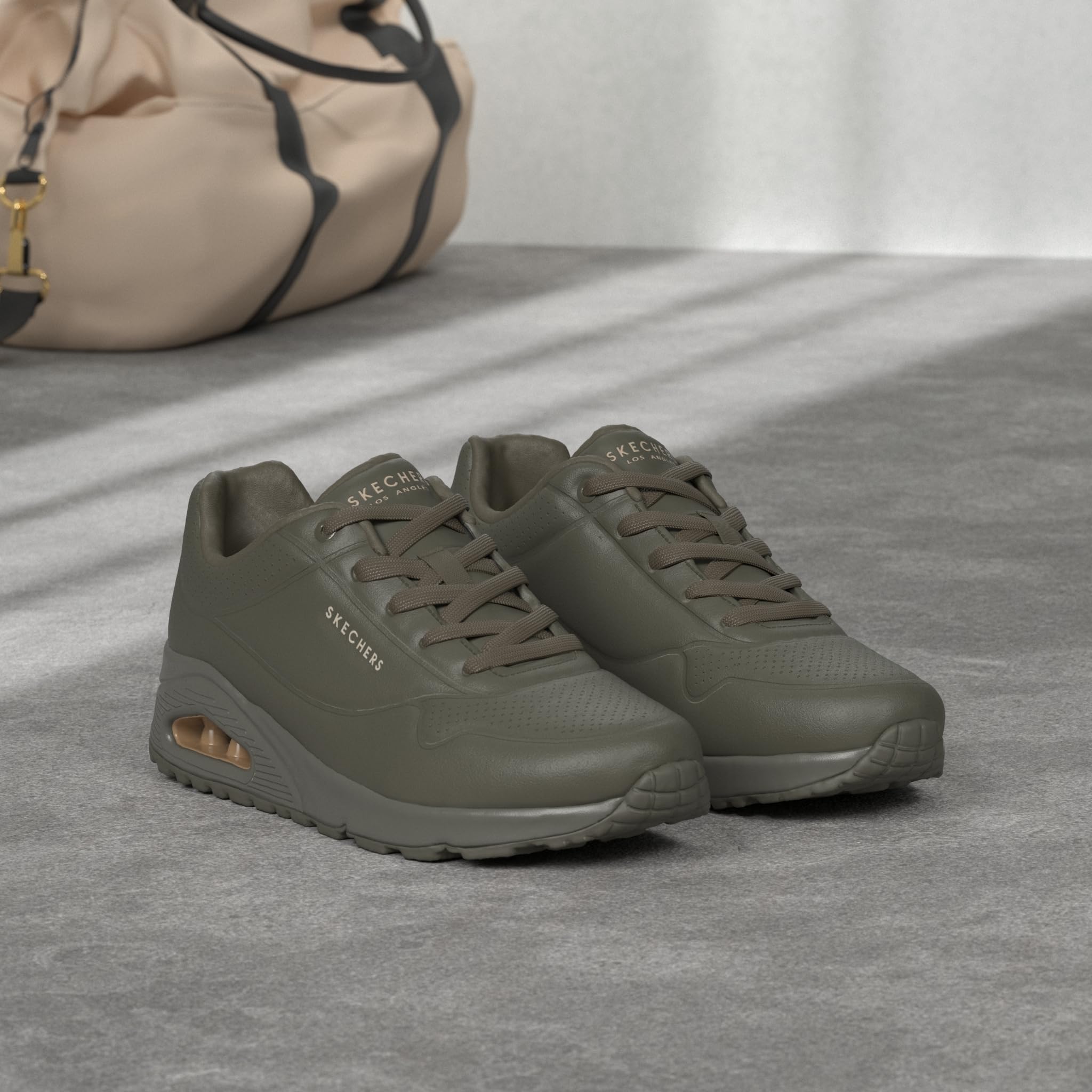 Image secondaire de Baskets Skechers Femme Uno Stand On Air - Olive Durabuck, Confort et Style