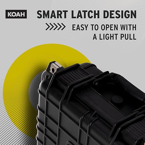 Miniatura 6 de Koah Funda rígida de plástico resistente a la intemperie con espuma personalizable (13 x 11 x 6 pulgadas), a prueba de agua y golpes, para cámaras,