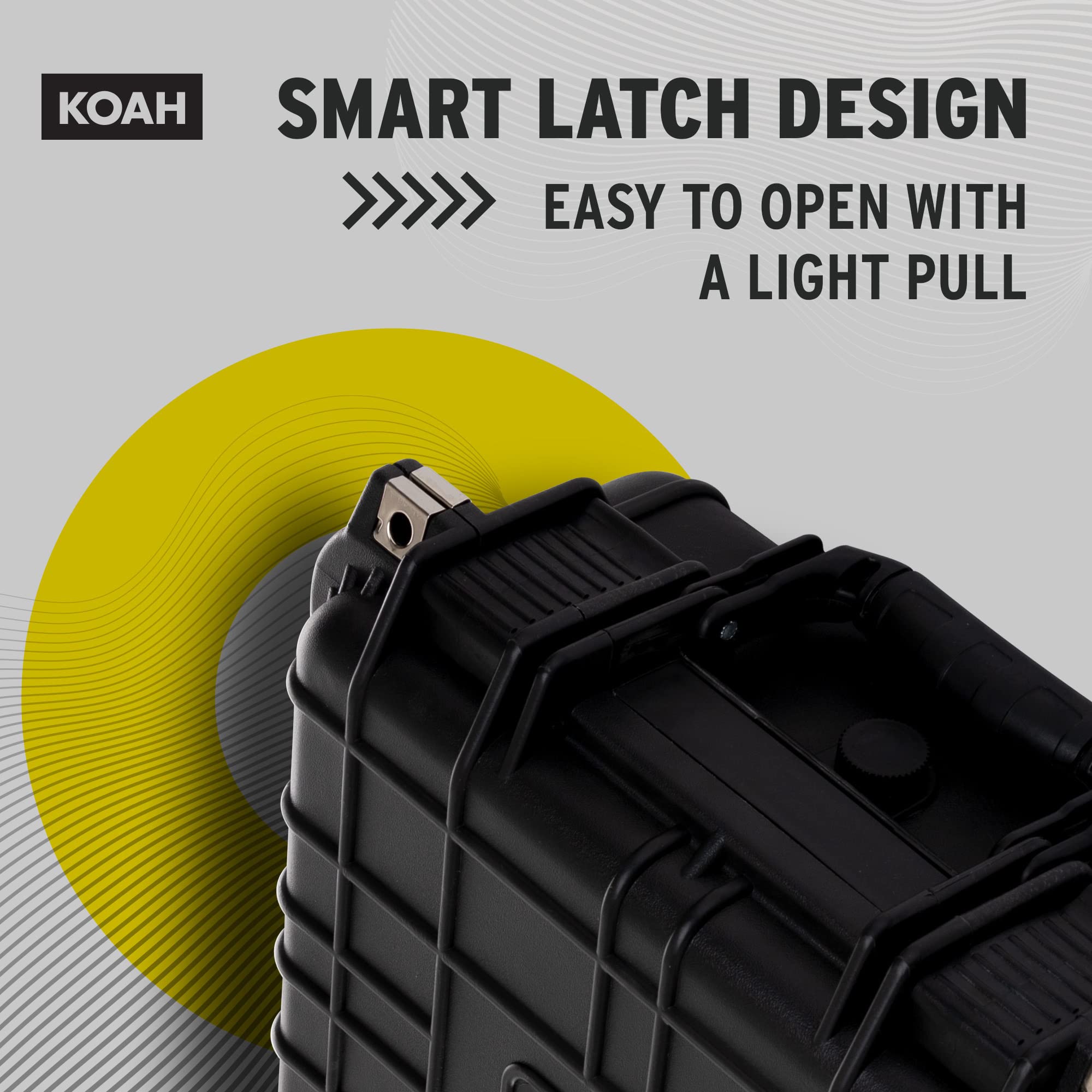 Koah Funda rígida resistente a la intemperie con espuma personalizable (13 x 11 x 6 pulgadas)