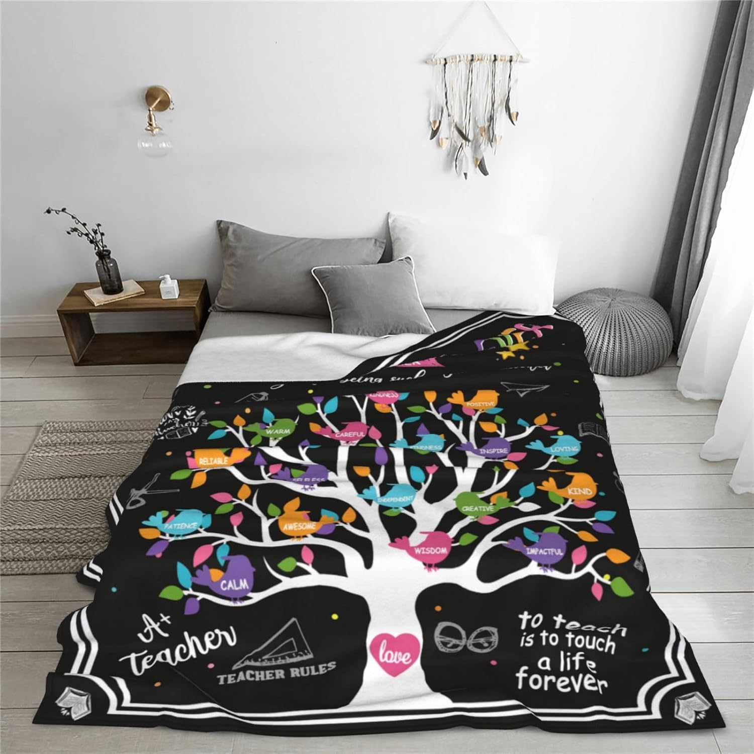 banonaty Best Teacher Blanket Teacher Throw Blankets Cozy Fleece Flannel Blanket Teacher Appreciation Gifts for Women Men Girls Adult for Couch Sofa Bed Decor 40"X50" - Image 4