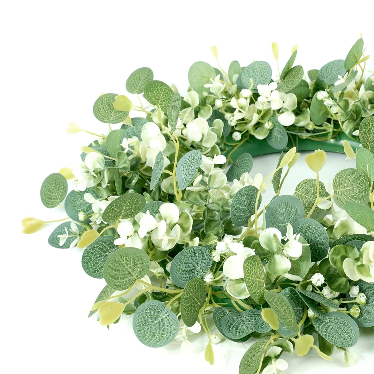 Eukalyptus Kranz für die Haustür 42 cm Eukalyptus Künstlicher Dekorative Kränze Grünkranz Künstliche Hängende Türkranz Wandkranz Frühlings Sommer Kranz Für Hochzeit Heimdekoration Dekoration