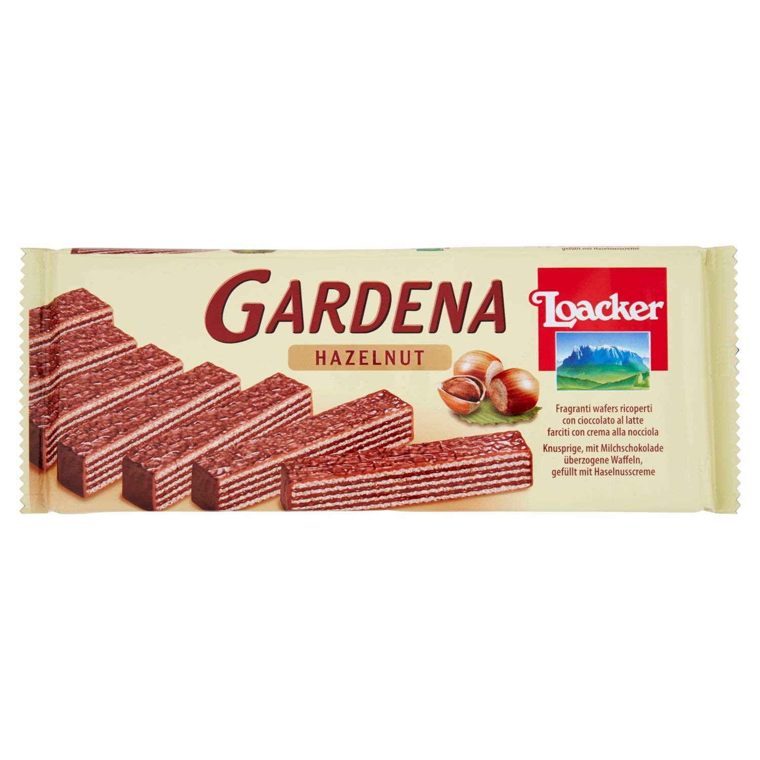 LoackerGardena - Milk Chocolate coated wafers with Hazelnut cream (200 gr)