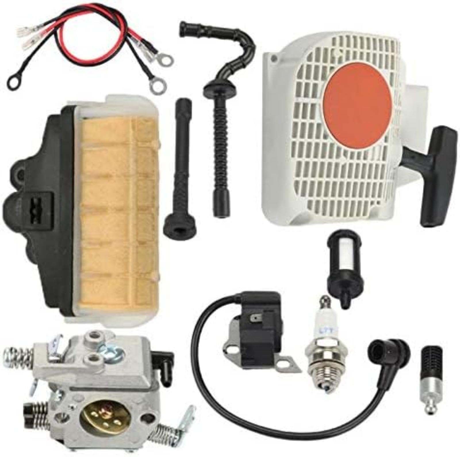 Para bobina de encendido, bujía, Kit de carburador de aire, módulo de arranque de retroceso de circuito de aceite reemplazo de bobina de encendido