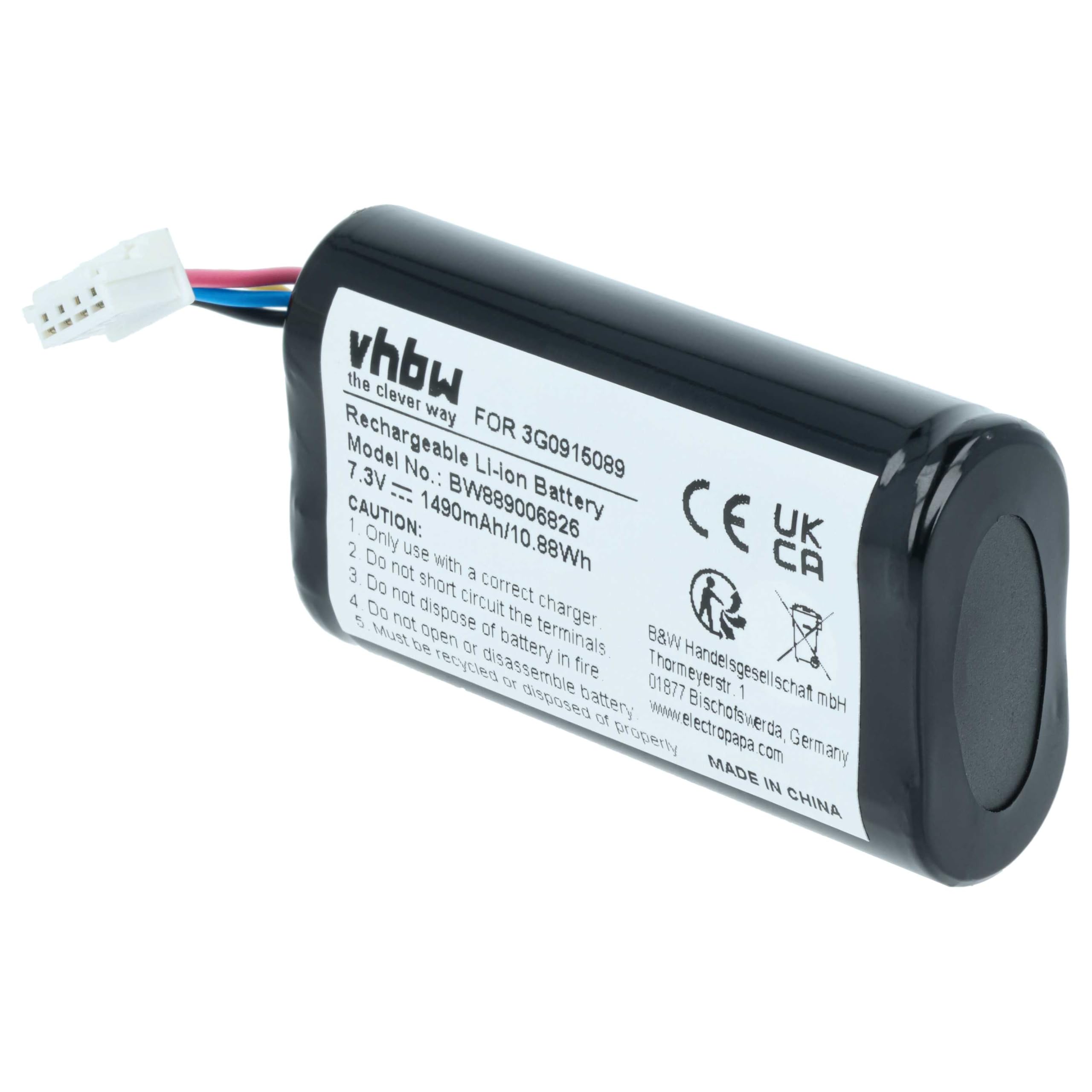 vhbw Zamiennik baterii do Skoda 3G0 915 089 do telematycznej jednostki sterującej (1,49 Ah, 7,3 V, Li-Ion)