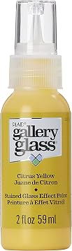 Gallery Glass, Citrus Yellow Stained Glass 2 fl oz Brilliant Smooth Finish Paint, Perfect for Easy to Apply DIY Arts and Crafts, 19731