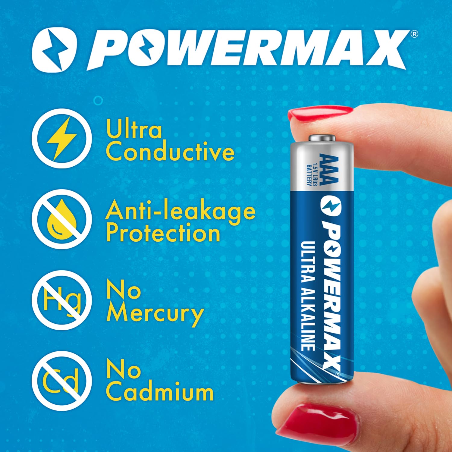 Powermax 36-Count AAA Batteries, Ultra Long Lasting Alkaline Battery, 10-Year Shelf Life, Recloseable Packaging