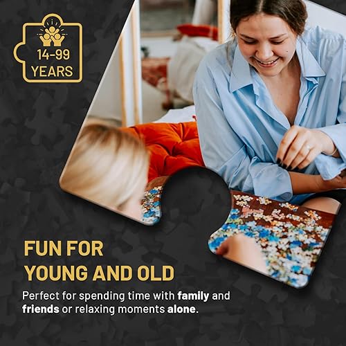 Miniatura 3 de Misu Games - Rompecabezas de caja negra sin plantilla, rompecabezas para adultos de 1000 piezas, rompecabezas geniales de 20 x 27 pulgadas,