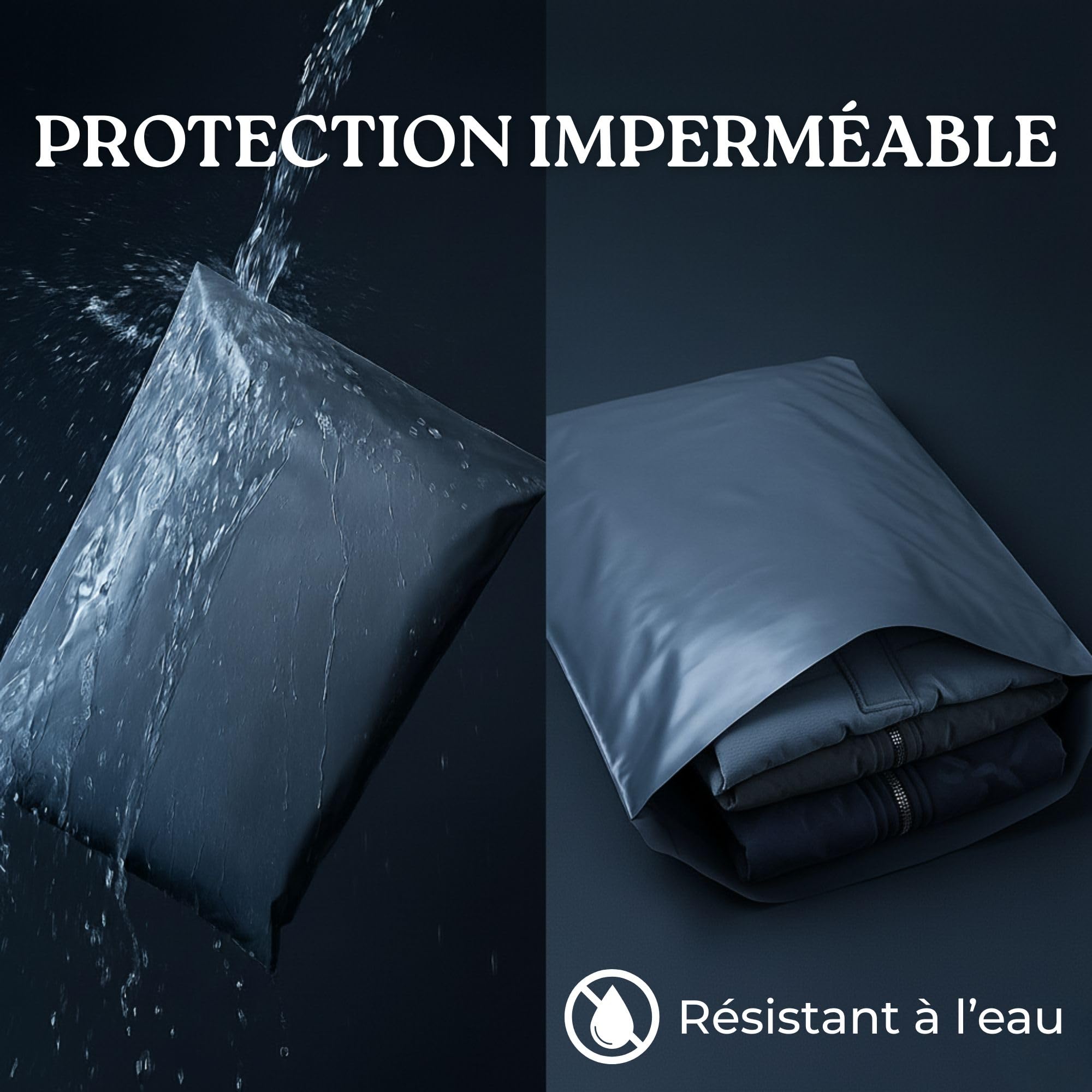Grand sac d'expédition en plastique gris de 43 x 60 cm pour envoi et emballage, enveloppes extra solides, en polyéthylène avec fermeture auto-adhésive