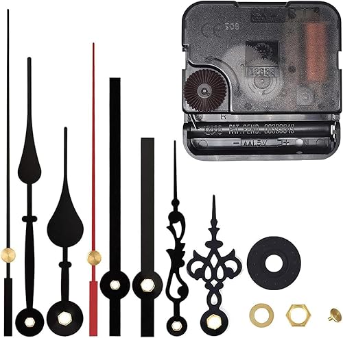 EMOON Mecanismo de movimiento de reloj de alto par 12888 con 3 pares de manecillas, kit de motor de reloj de cuarzo de barrido silencioso para