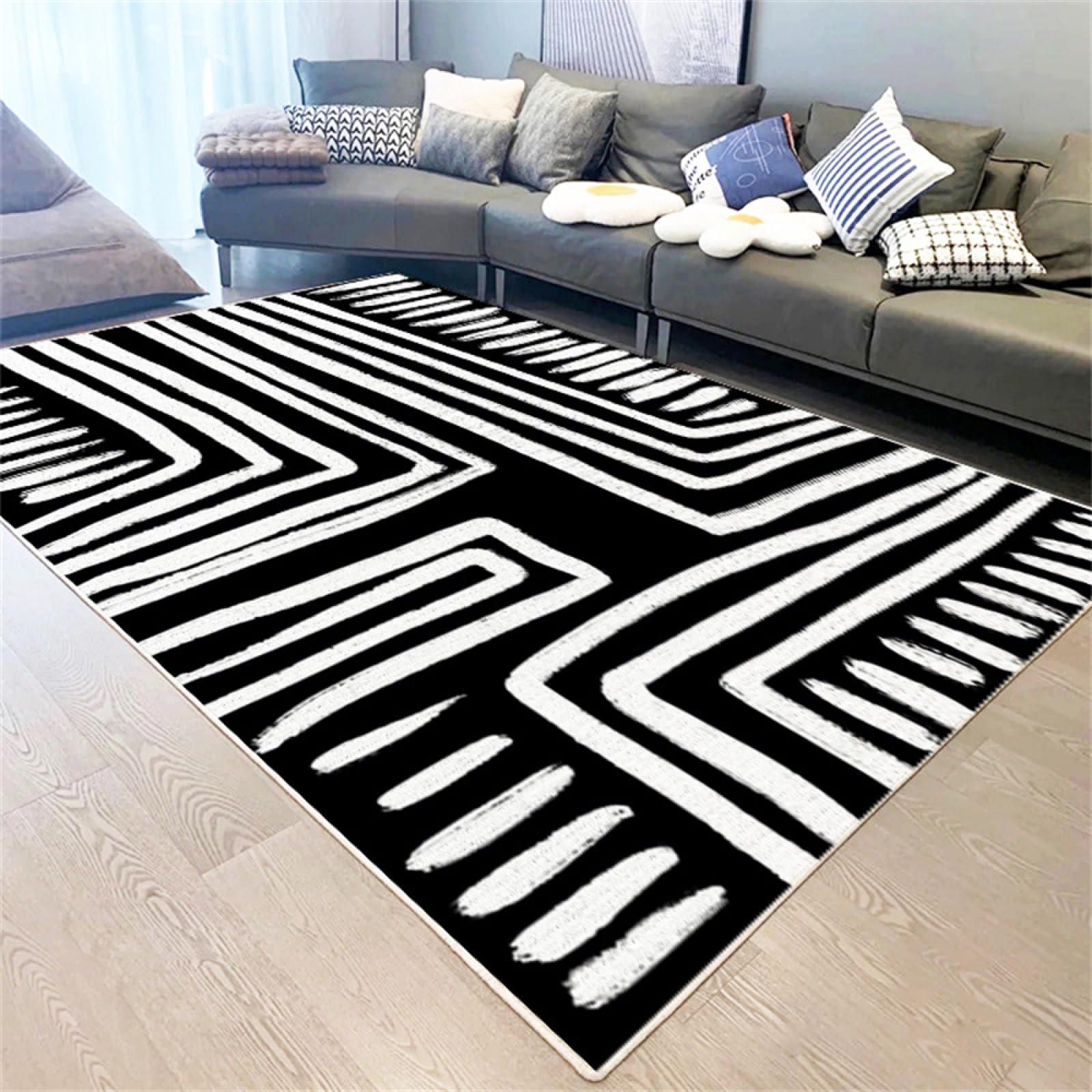 Flair Rugs Rug Kitchen Dirty And Easy To Clean Home Sofa Coffee Table Blanket Black Doormat Runner 80X120cm