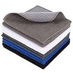 SINLAND Microfiber Dish Cloth for Wshing Dishes Dish Washing Rags Best Kitchen Washcloth Cleaning Cloths Poly Scour Side 12inchx12inch 5 Color Assorted 10 Pack