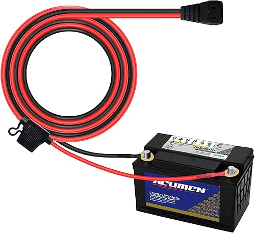 Miniatura 6 de PNGKNYOCN Cable de alimentación CC para refrigerador de automóvil de 12 V, terminal de anillo O de 16 AWG a cable de plomo portátil para automóvil