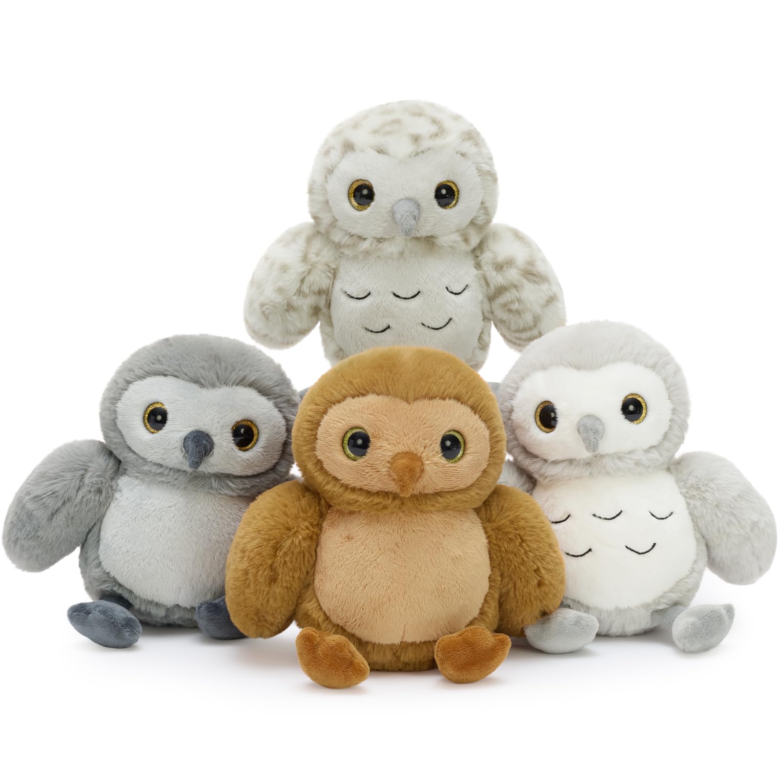 MorisMos 4Pcs Owl Stuffed Animal Set 7 8 Small Stuffed Owl Plush Toys Set Cute Owl Plushies Gift