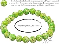 Vista 832 de Amazing Gemstone Pulsera de cristal para mujeres y hombres, pulsera de cristal curativo de protección, pulsera elástica con cuentas de piedras