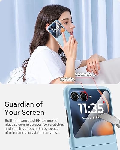 Vista 18 de Miimall Funda delgada para Galaxy Flip 7 con protector de pantalla integrado, grado militar, a prueba de golpes, a prueba de caídas, antiarañazos