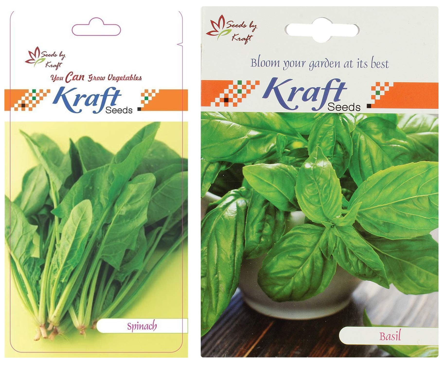 Kraft Seeds Spinach Seeds with Kraft Seeds Basil Seeds