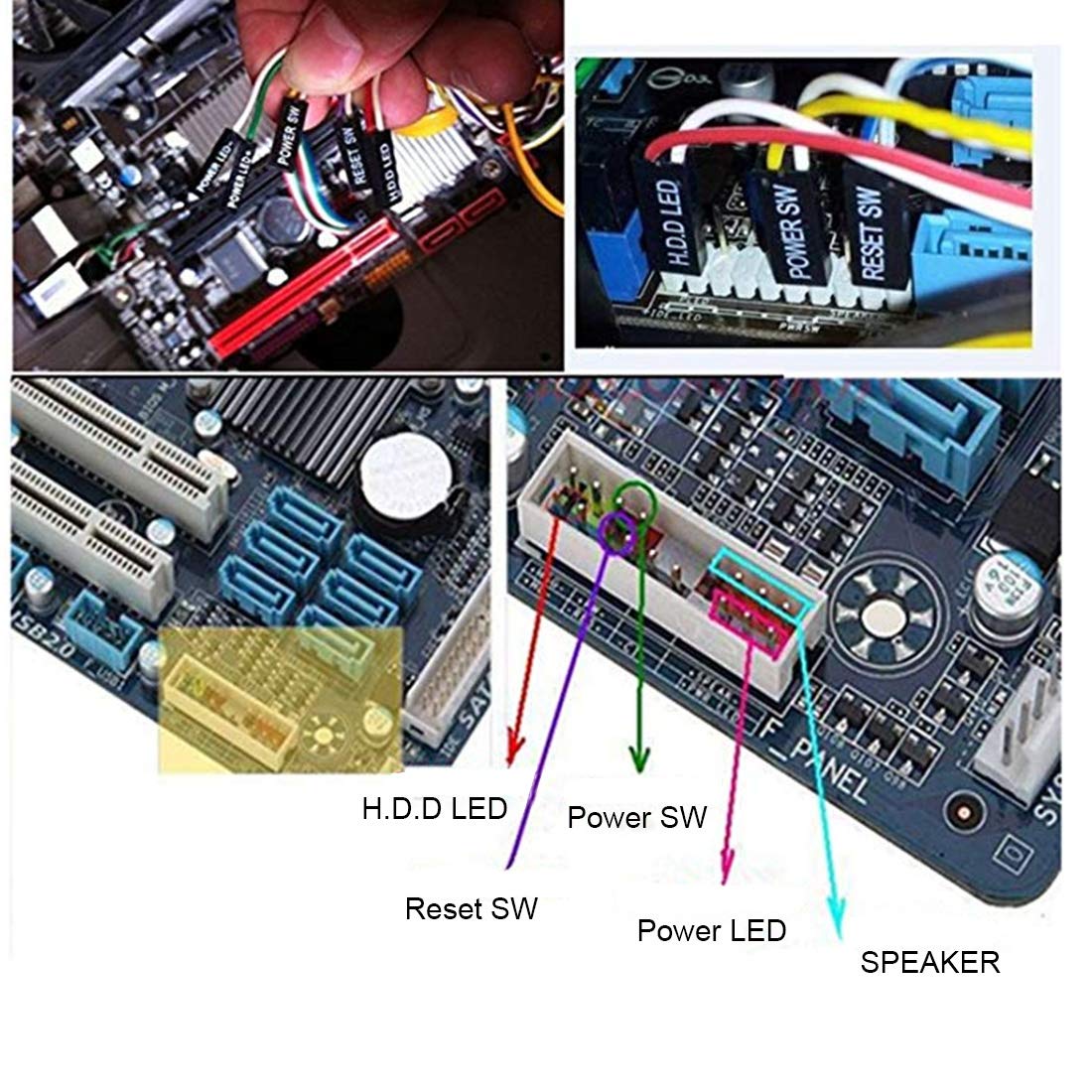 wangyimai 2 Pack Computer Case ATX Power On Off Reset Switch Cable