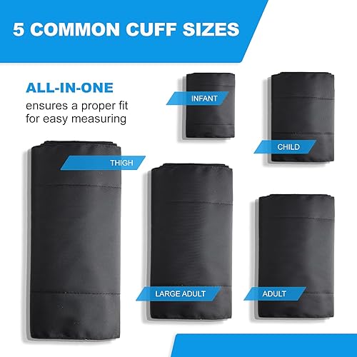 Miniatura 3 de Primacare DS-9185 - Juego de esfigmomanómetro aneroide y manguito de presión arterial con funda portátil, manguitos de nailon de 5 tamaños con