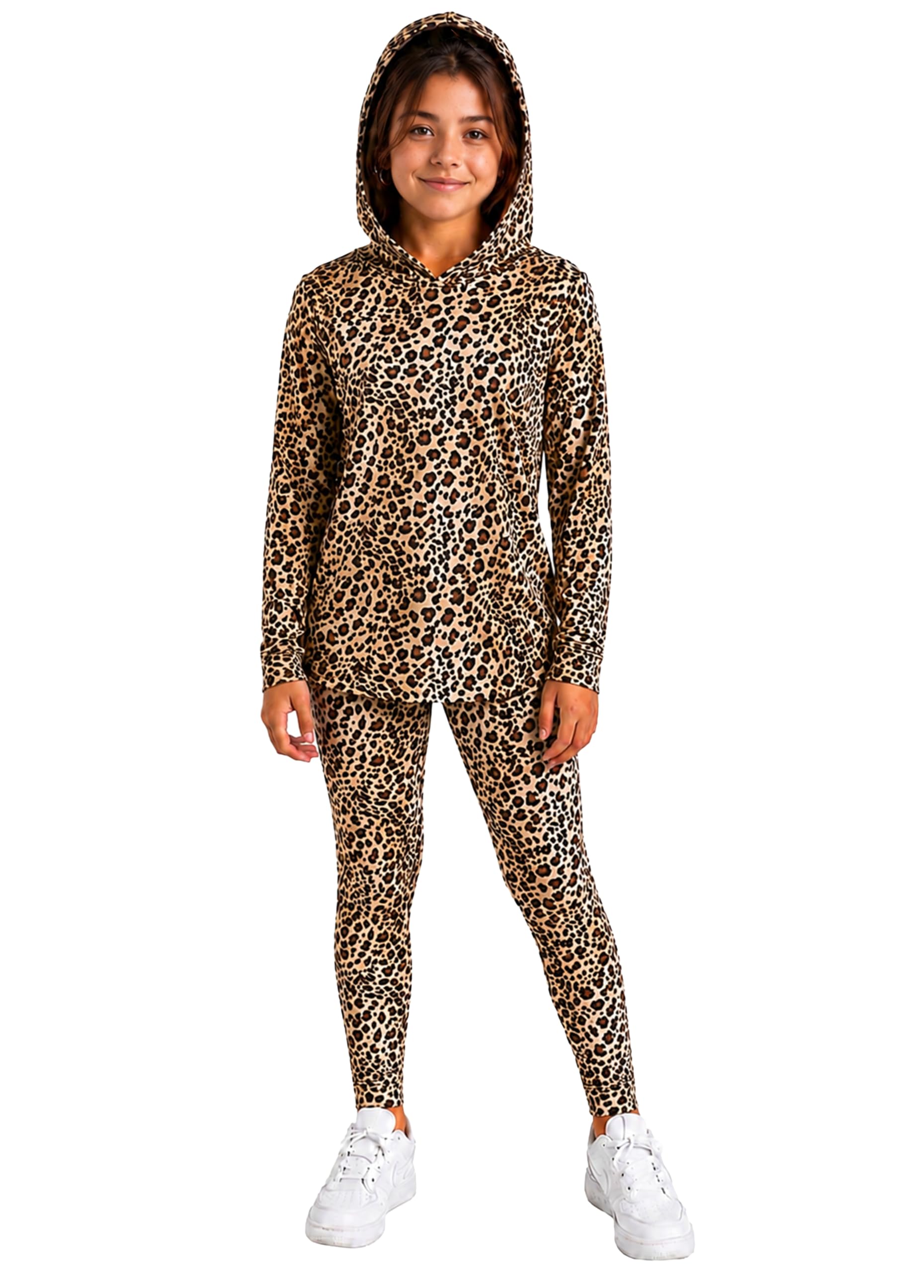 STRETCH IS COMFORT Girls 2 Piece Hoodie Short Sleeve Long Sleeve Crew Neck Top and Leggings Set Kids Thermals Underwear Set