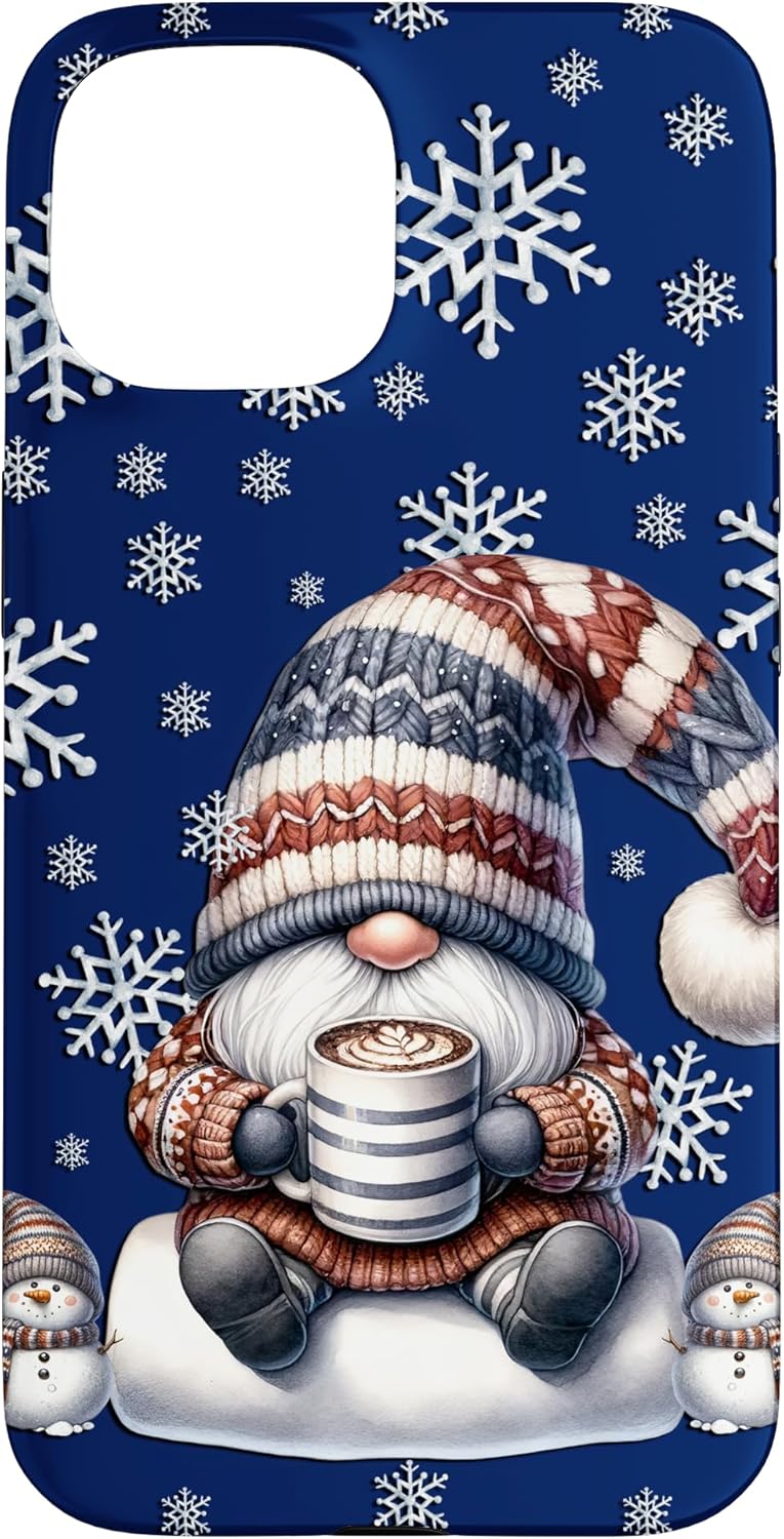 Aesthetic Winter Must Haves With Snowflake Decor Cute Gnome Case for iPhone 12/12 Pro