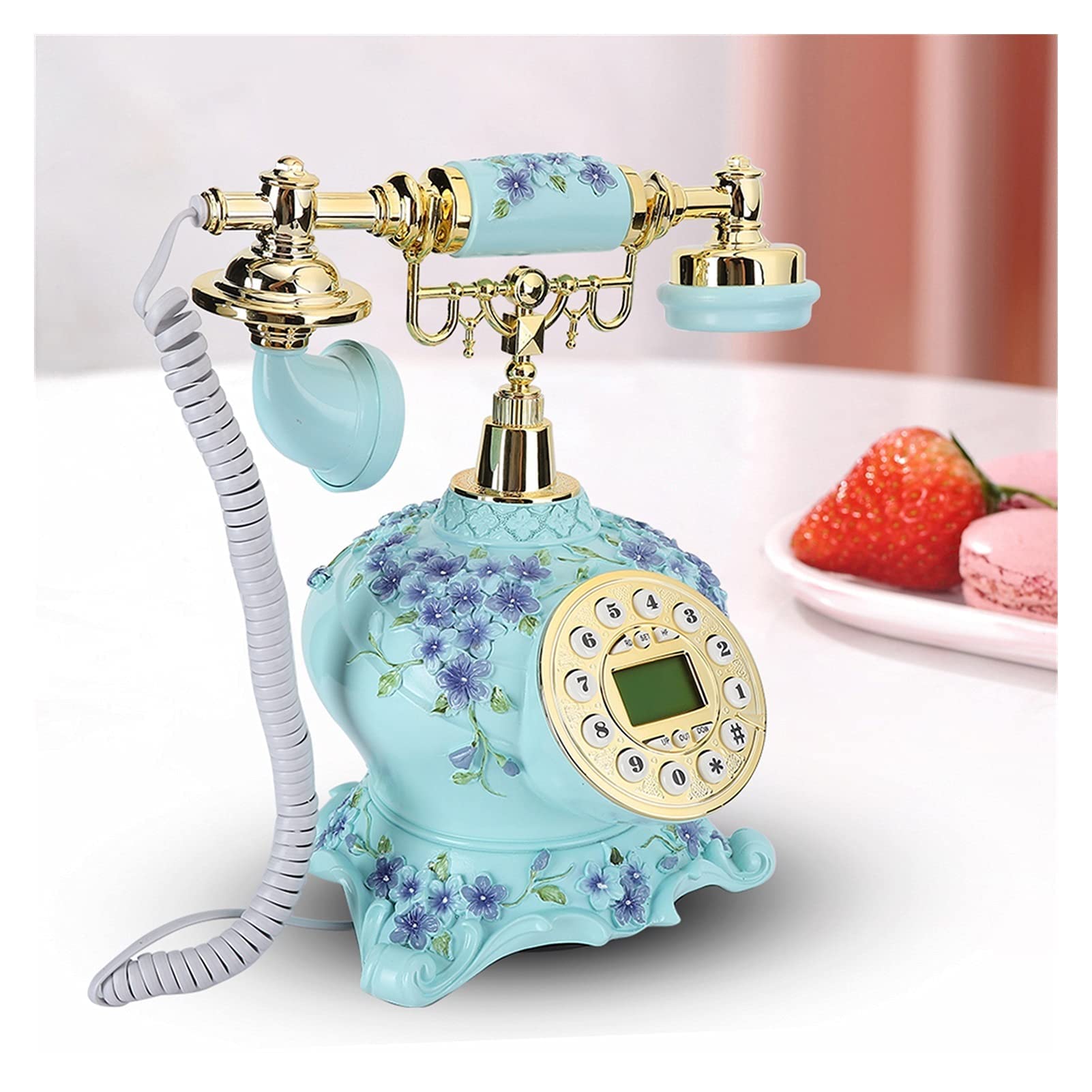 Amazon.co.jp: アンティーク電話コード付きランドラインヨーロピアン