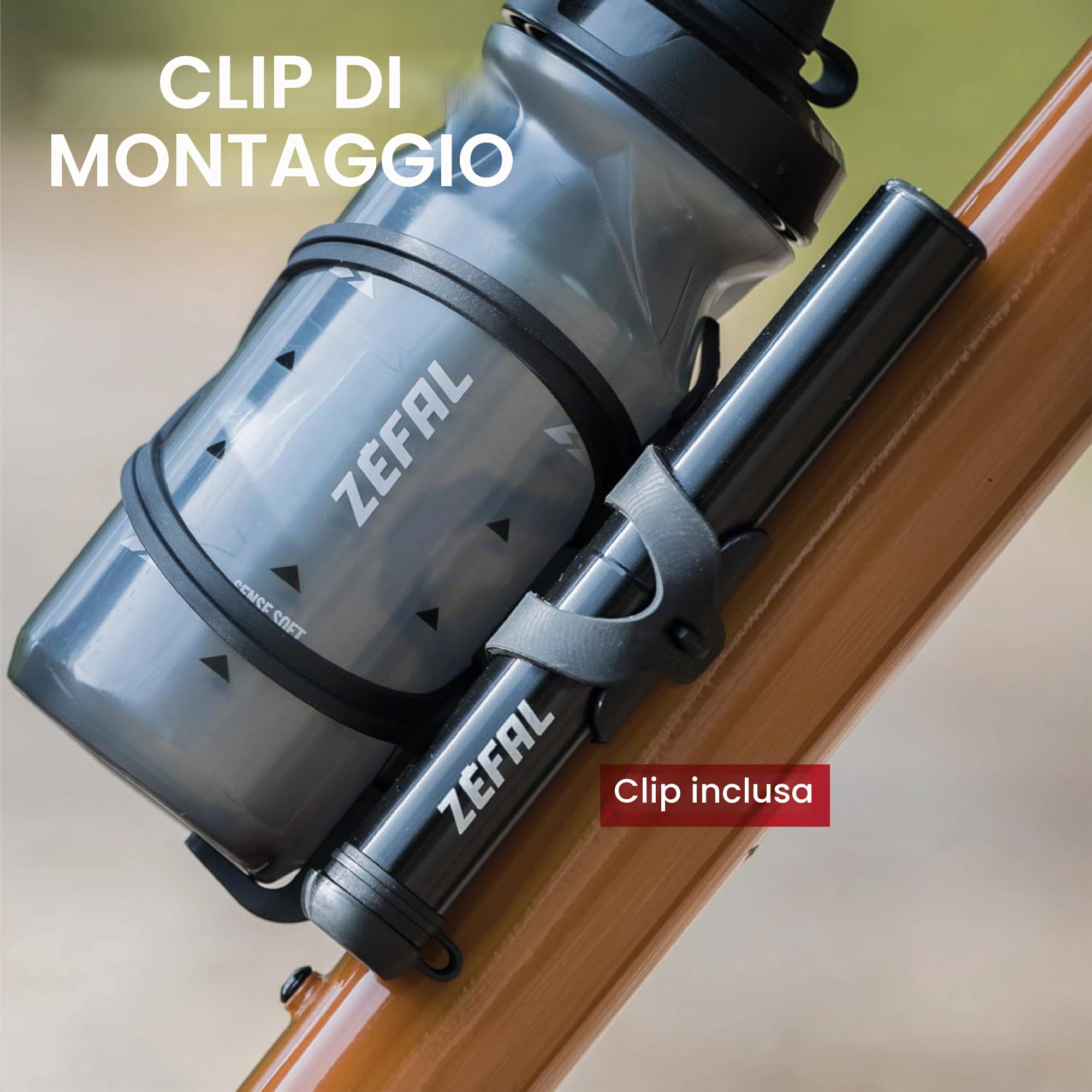 ZEFAL Gravel Mini, Pompa a Mano Ciclismo, Nero, 180 mm