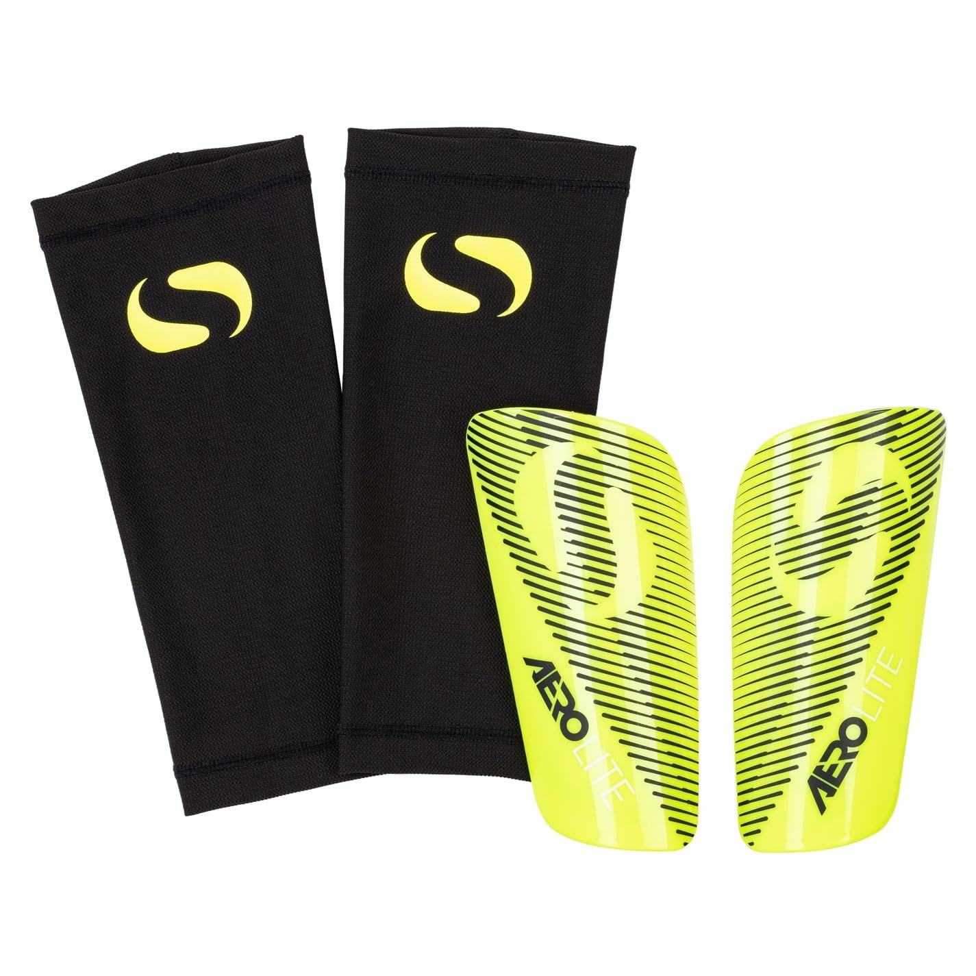 Sondico Men's Fluo Yellow Unisex Aerolite Shin Guards Youths