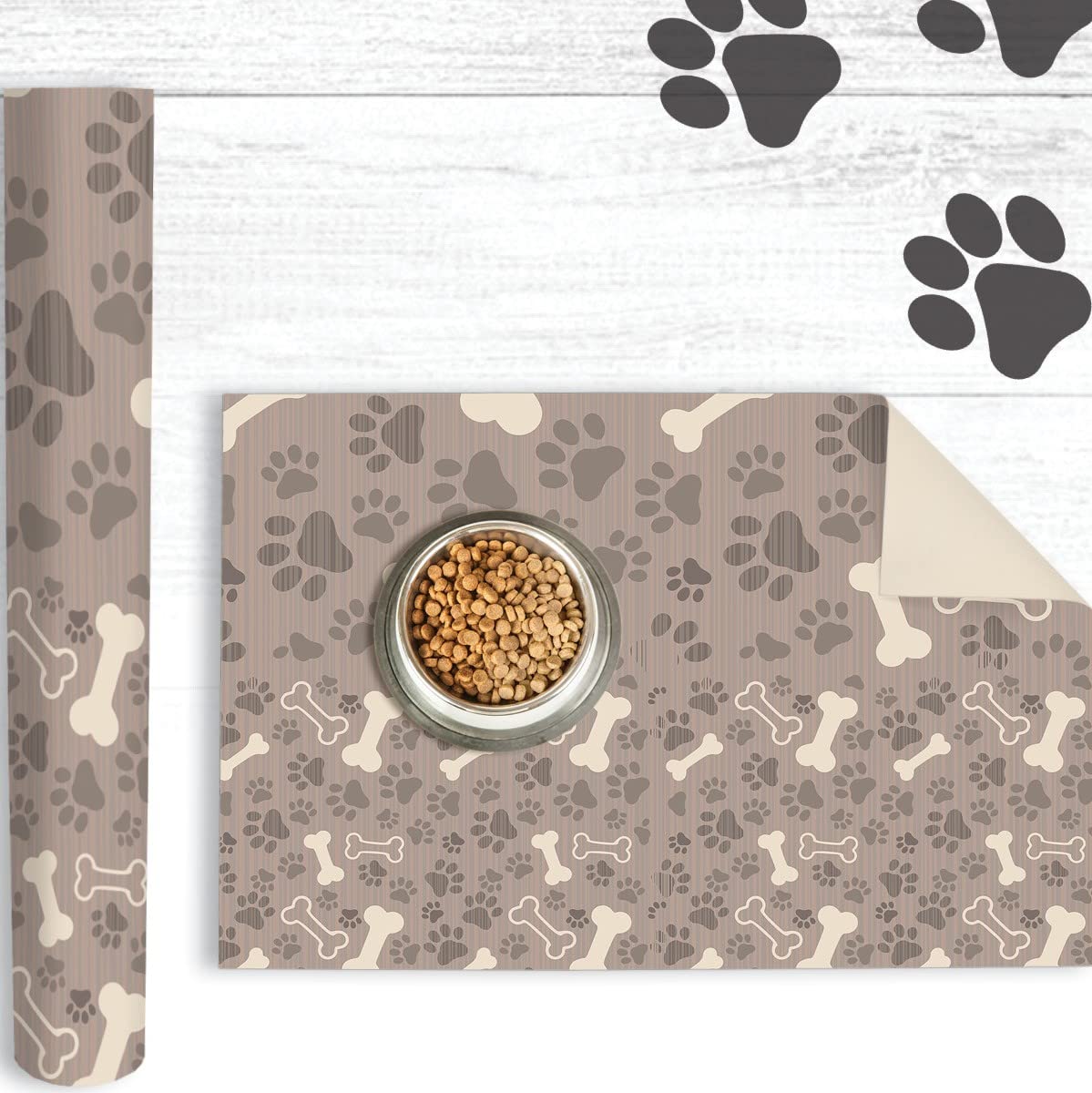 Art MaisonDog Bowl Mat for Food and Water, Pet Food Mat, Dog Food Mat for Floor Waterproof, Non Slip Heavy Duty Rug Mat, 17 X 30 Inches