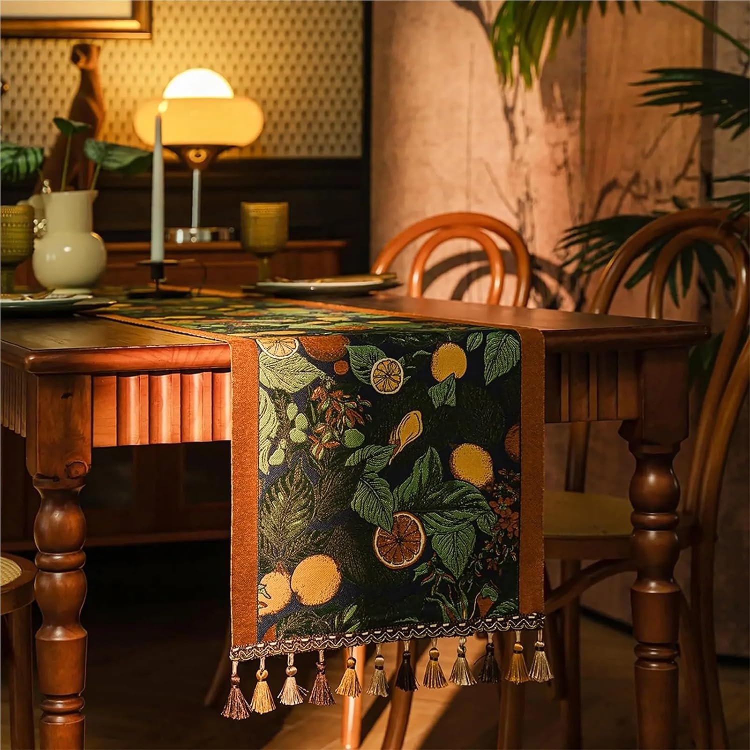 Table Runner for Home Decor Farmhouse Lemon Floral Table Runner for Coffee ,Decorative Runners,Decor Tabletop for Kitchen,Dining,Party,Home(Color 7,35x180cm)