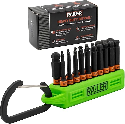 Juego de Puntas Hexagonales de Extremo Esférico - Railer Juego de 20 Puntas Hexagonales para Atornillador de Impacto de 2 Pulgadas con Portapuntas y
