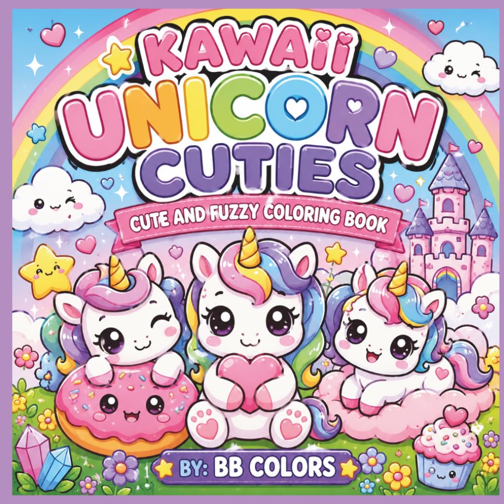 KAWAII UNICORN CUTIES: CUTE AND FUZZY COLORING BOOK